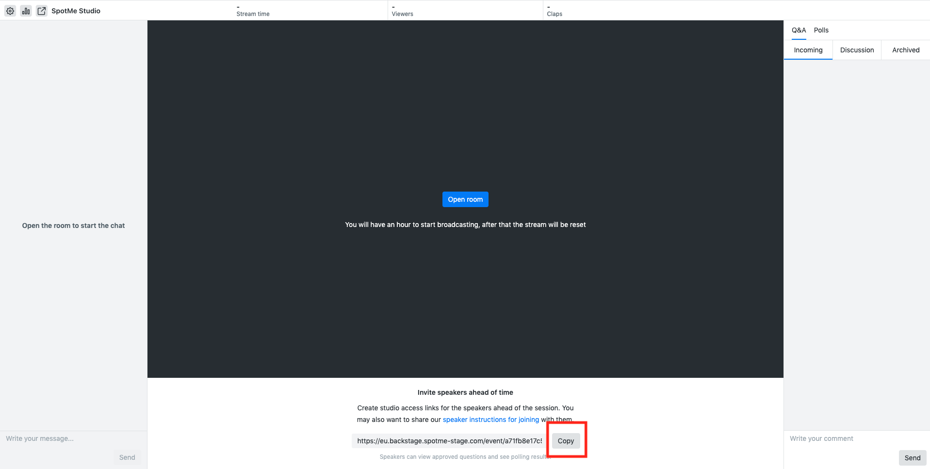 How to invite speakers to your Studio live stream SpotMe knowledge base