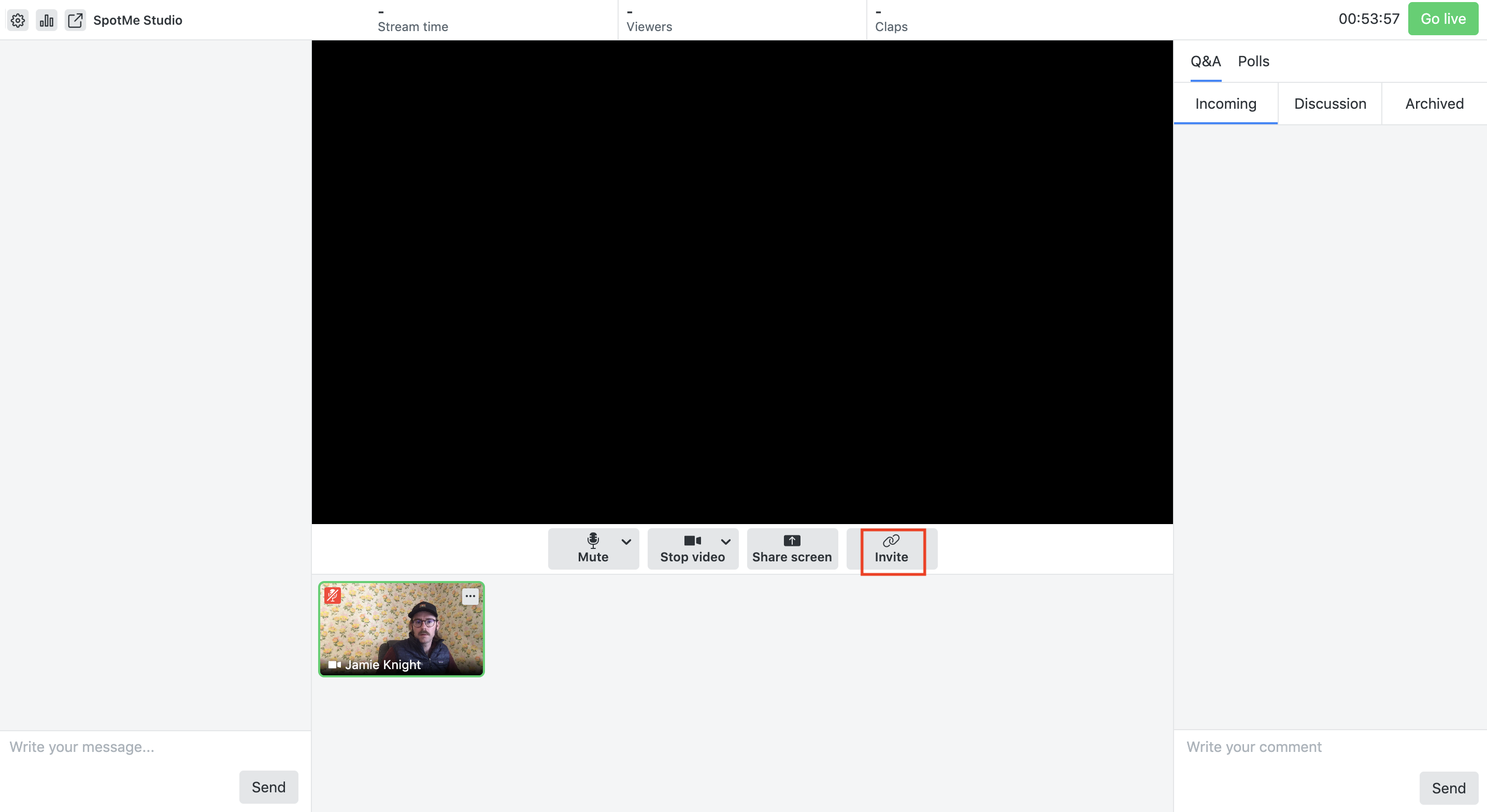 How to invite speakers to your Studio live stream SpotMe knowledge base