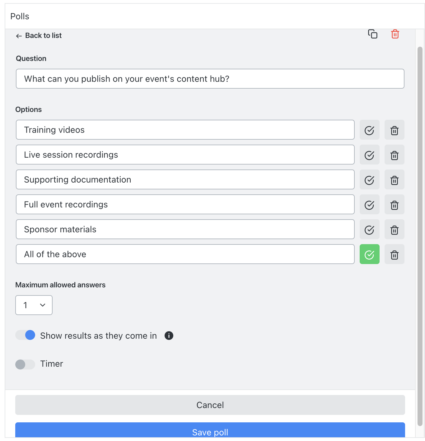 How to set-up and run a live session multiple choice poll – SpotMe ...