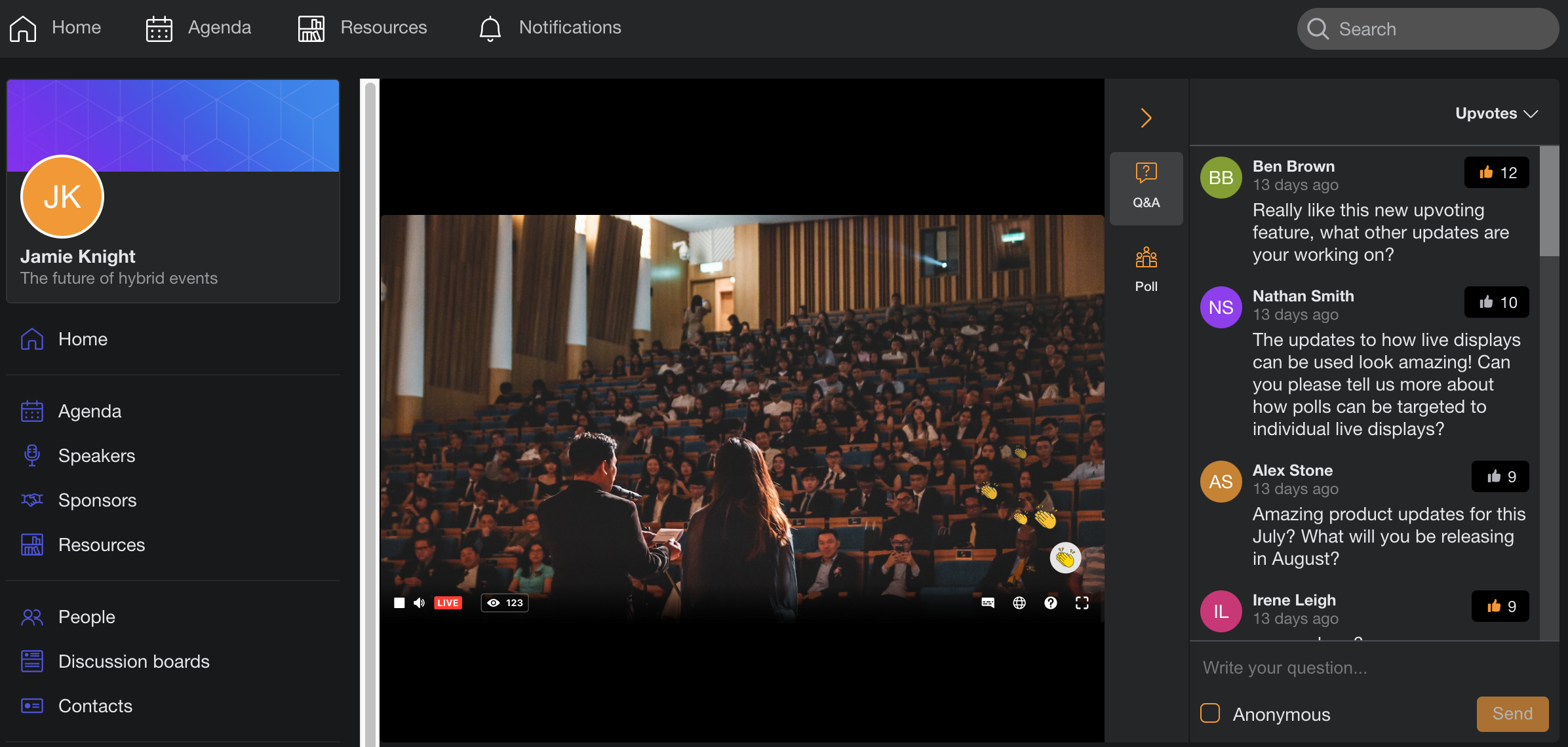 How to use Q&A upvoting in your live sessions? – SpotMe knowledge base