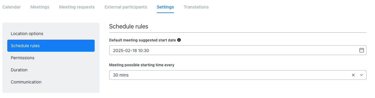 Meeting default start time.png