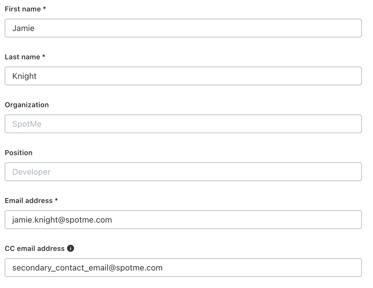 CC email address field in user profile updated after reg.png